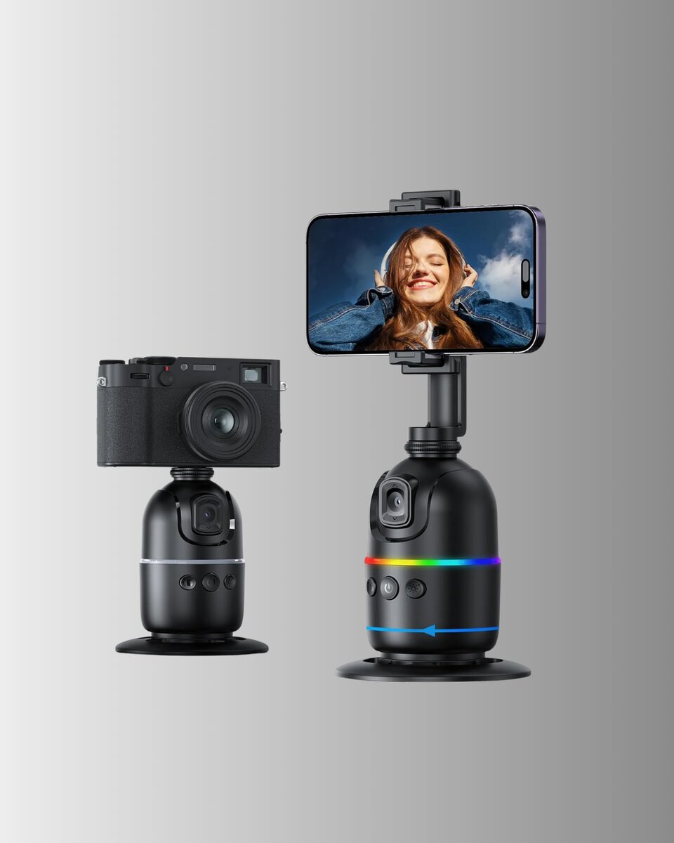 Telefon ve Kamera Uyumlu 360° Otomatik Takipli Akıllı Masa Tripodu