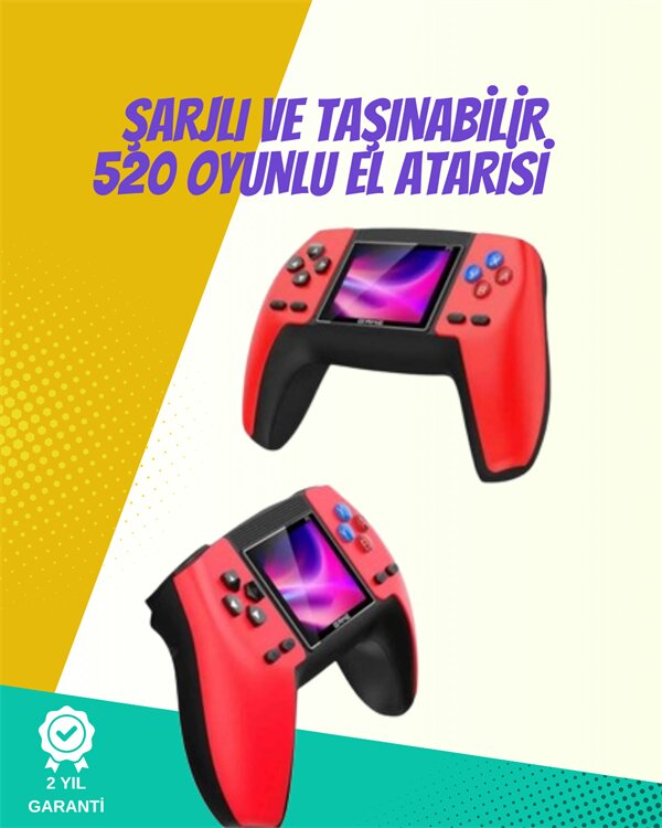 P5 Retro GamePad – Kompakt Tasarım, 520 Oyun, Nostalji Sevenlere Özel P5 Retro GamePad – Kompakt Tasarım, 520 Oyun, Nostalji Sevenlere Özel
