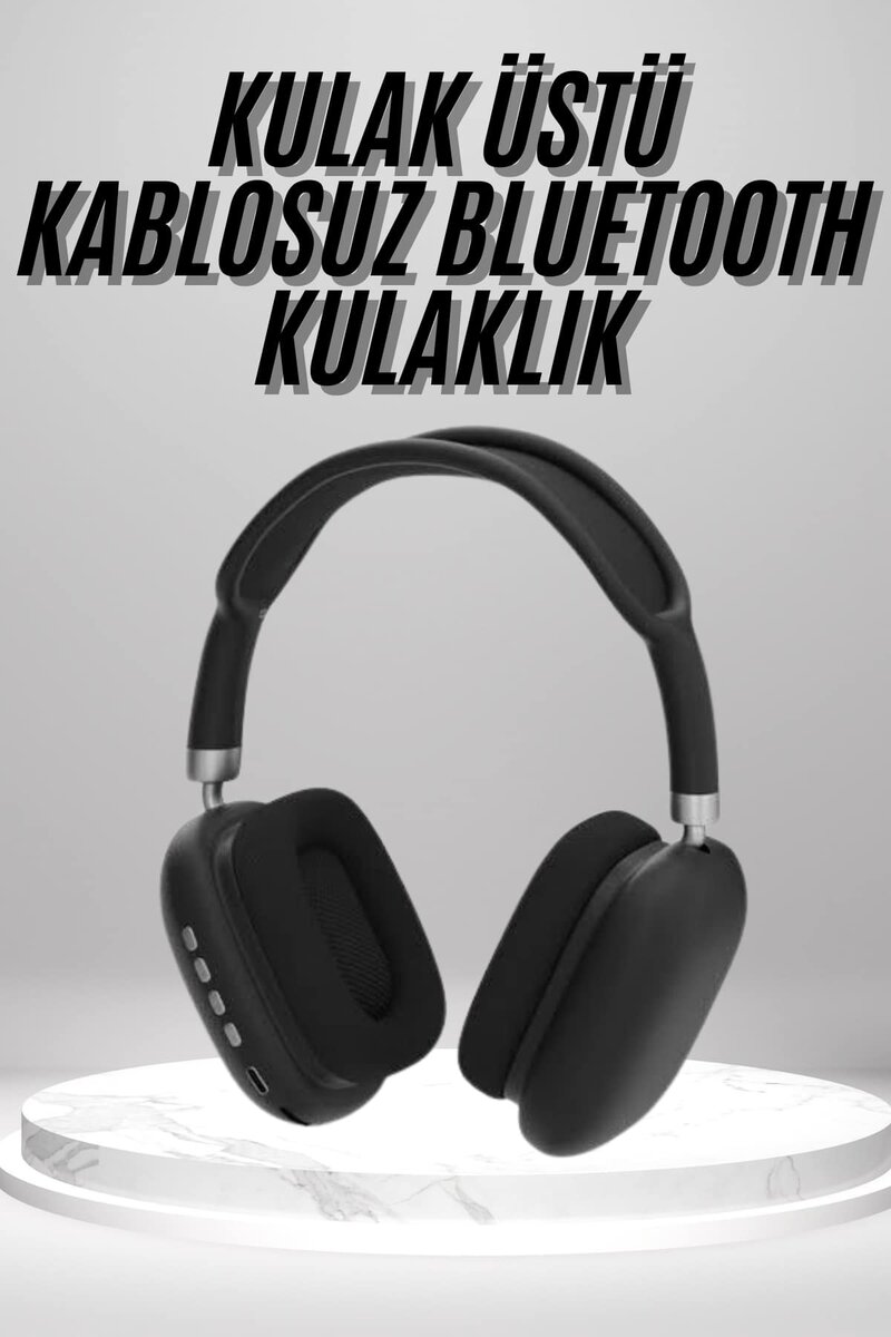 Kulak Üstü Kablosuz Bluetooth Kulaklık Yumuşak Süngerli SD Kart Girişli Kulak Üstü Kablosuz Bluetooth Kulaklık Yumuşak Süngerli SD Kart Girişli