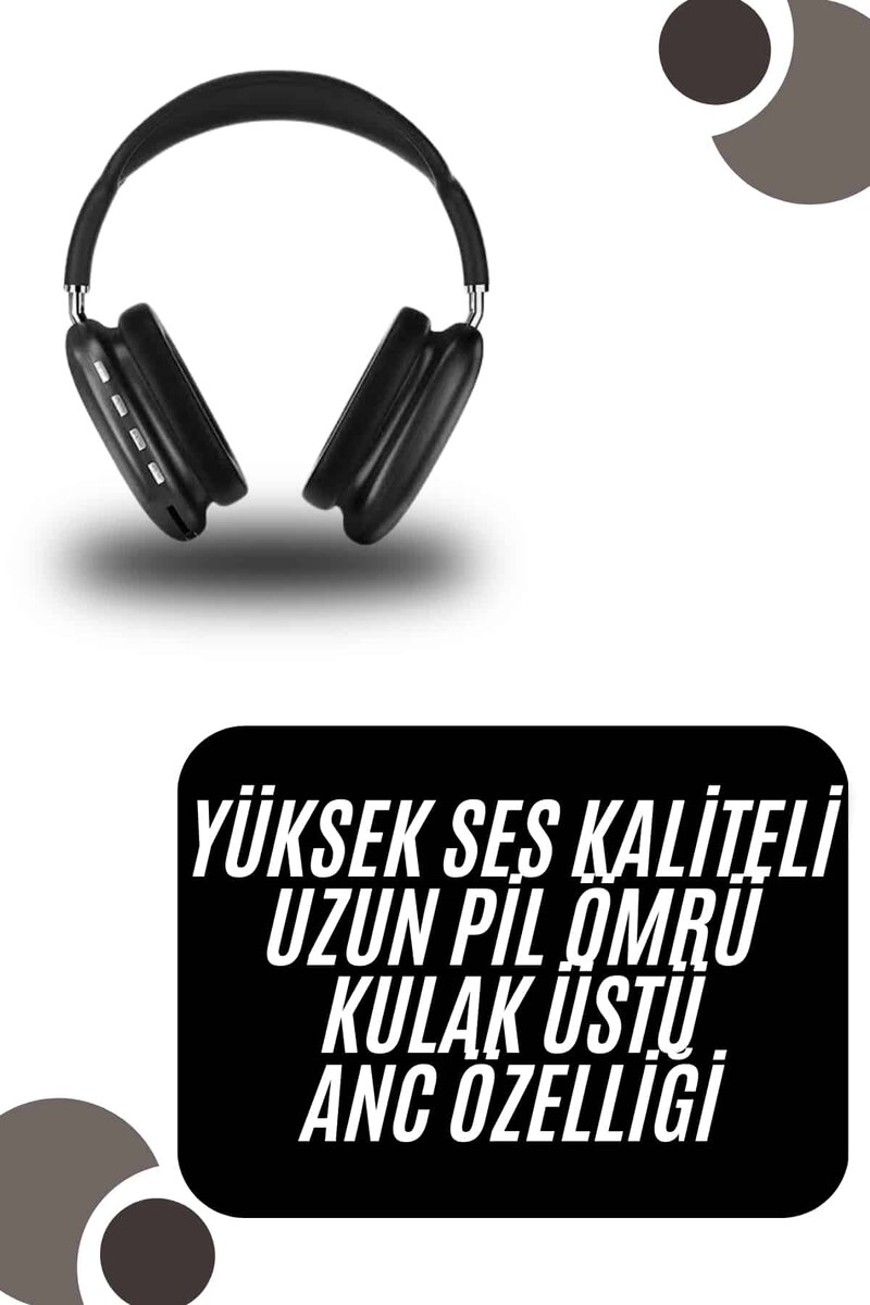 Kulak Üstü Kablosuz Bluetooth Kulaklık Yumuşak Süngerli SD Kart Girişli Kulak Üstü Kablosuz Bluetooth Kulaklık Yumuşak Süngerli SD Kart Girişli