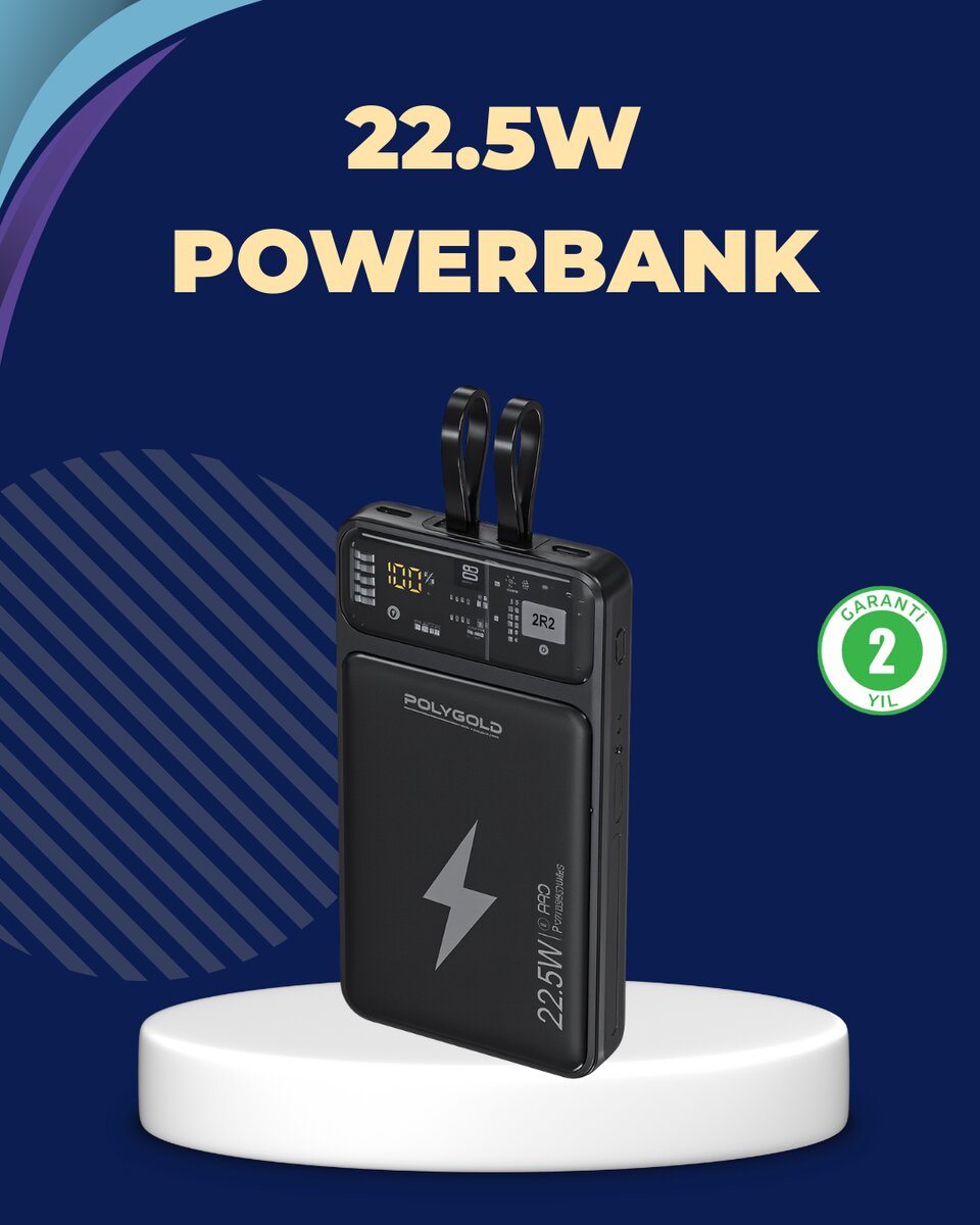 Taşınabilir Powerbank 22.5W Hızlı Şarj Destekli Taşınabilir Powerbank 22.5W Hızlı Şarj Destekli