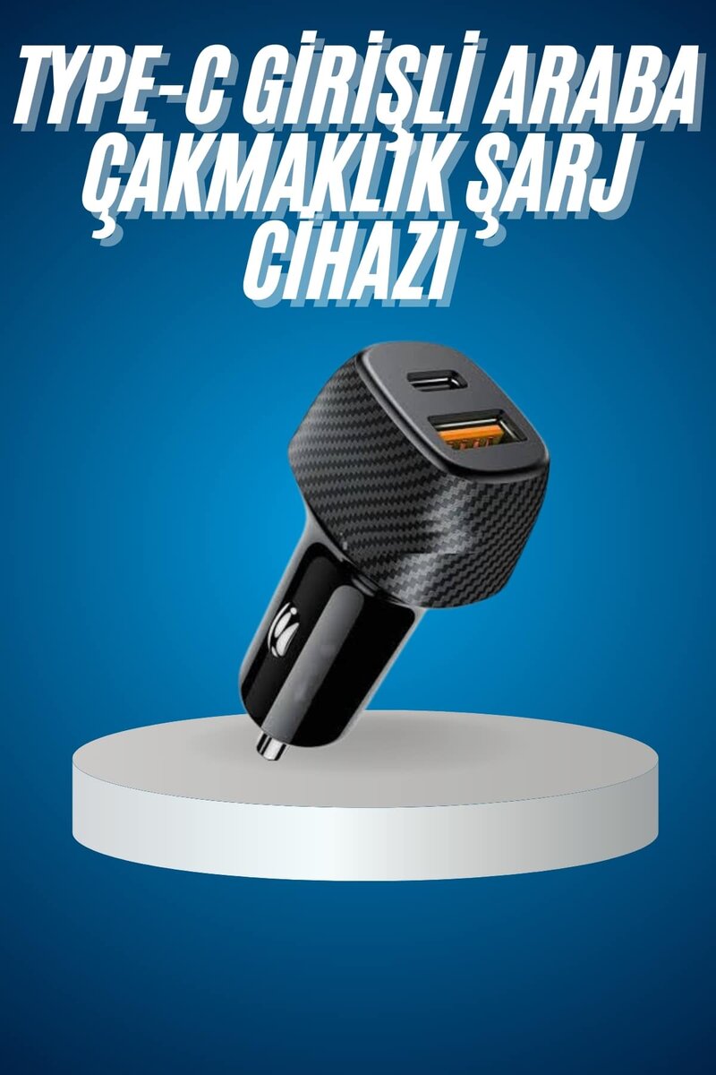 Araç İçi Hızlı Şarj Soketi 38W Oto Çakmaklık Type-C Araba Çakmaklık Araç İçi Hızlı Şarj Soketi 38W Oto Çakmaklık Type-C Araba Çakmaklık