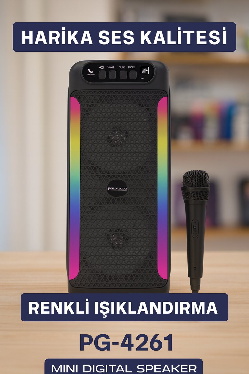 Taşınabilir Şarjlı Hoparlör USB, SD Kart, AUX Girişli Taşınabilir Şarjlı Hoparlör USB, SD Kart, AUX Girişli