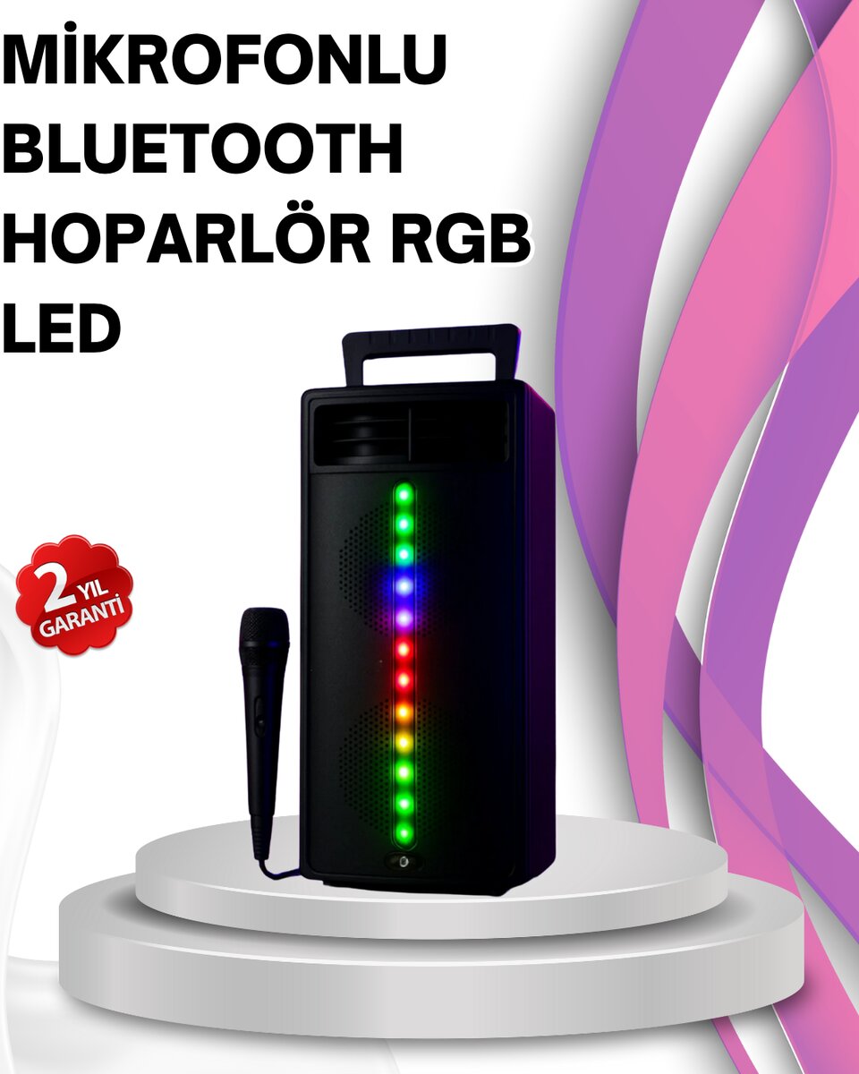 Renkli Işıklı Bluetooth Hoparlör – Taşınabilir, Güçlü Ses Performansı Renkli Işıklı Bluetooth Hoparlör – Taşınabilir, Güçlü Ses Performansı