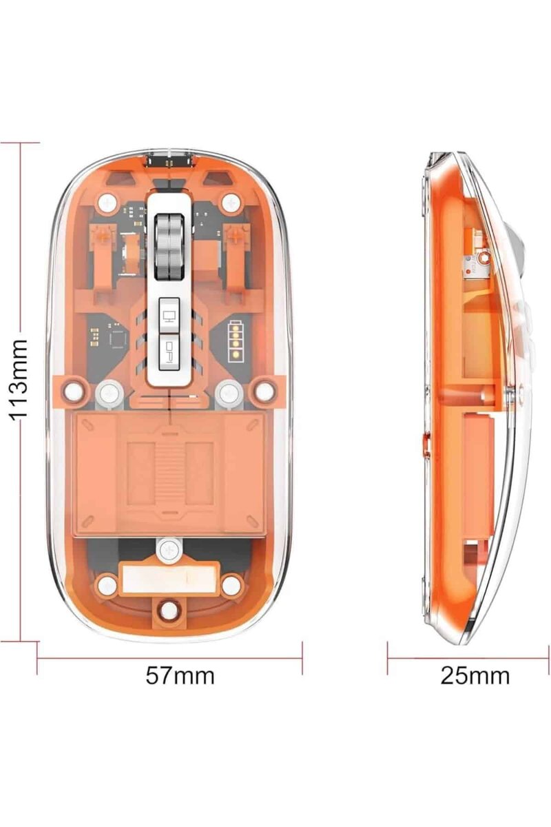 Mouse Fare Kablosuz Mouse Fare Şarjlı Bluetooth Sessiz 5 Tuşlu Şeffaf Mouse Fare Kablosuz Mouse Fare Şarjlı Bluetooth Sessiz 5 Tuşlu Şeffaf