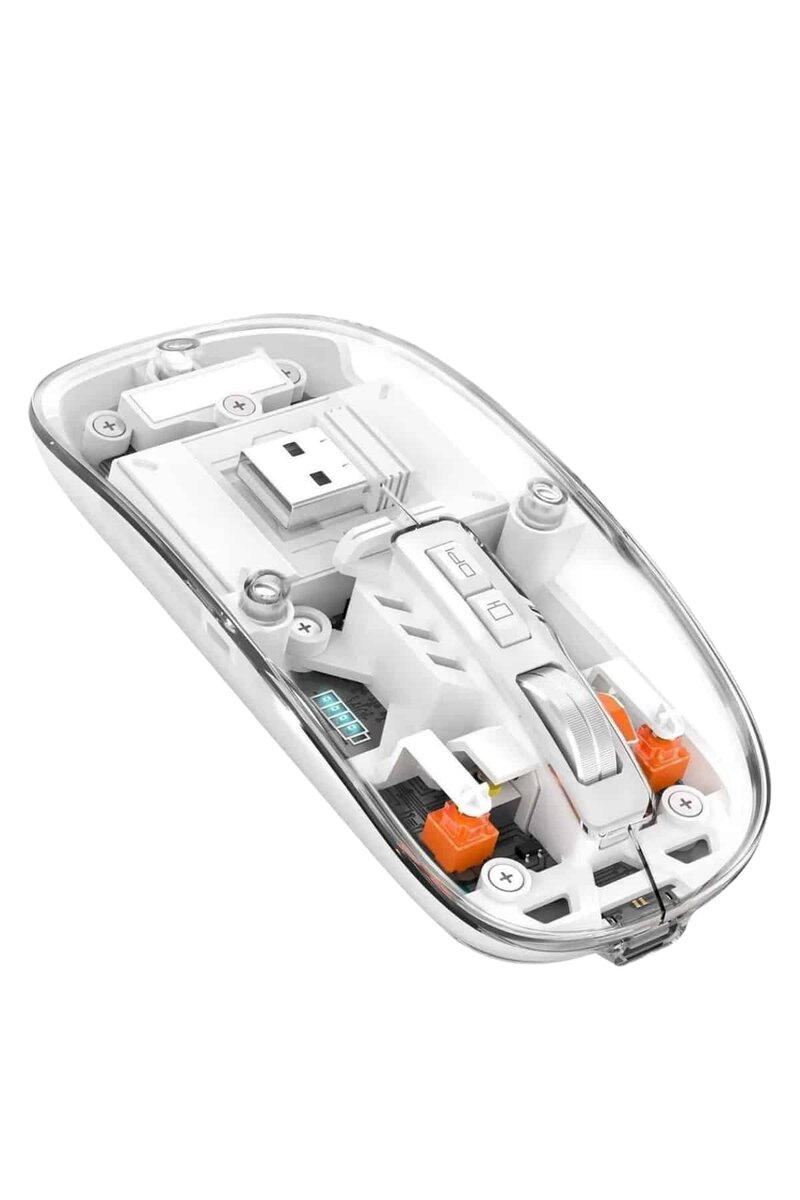Sessiz Tıklama Çift Modlu Bluetooth Ve Alıcı Şeffaf Mouse Fare Sessiz Tıklama Çift Modlu Bluetooth Ve Alıcı Şeffaf Mouse Fare