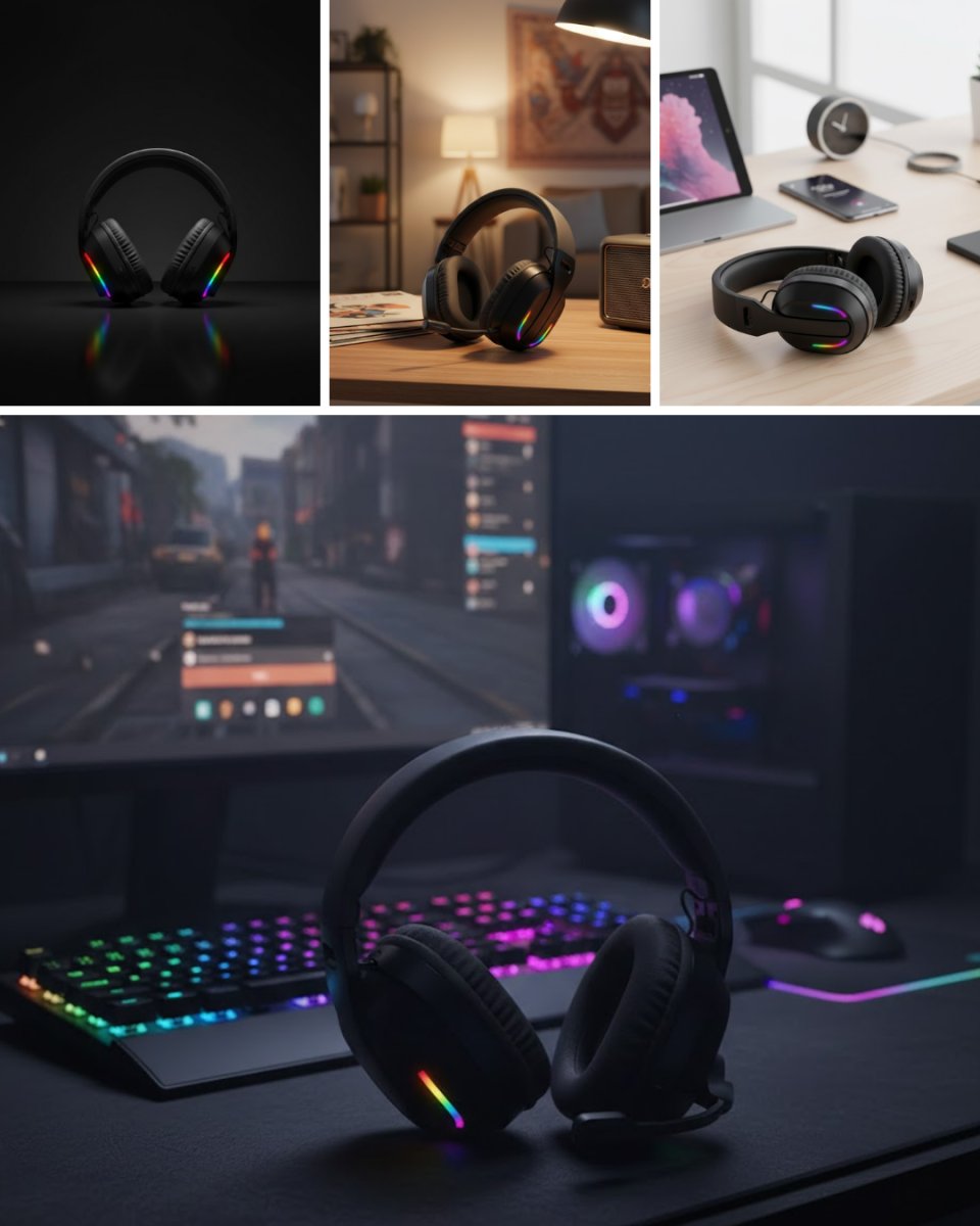 Gaming Headset Kablosuz Bluetooth 40MM Sürücülü Mikrofonlu Oyuncu Kulaklığı Gaming Headset Kablosuz Bluetooth 40MM Sürücülü Mikrofonlu Oyuncu Kulaklığı