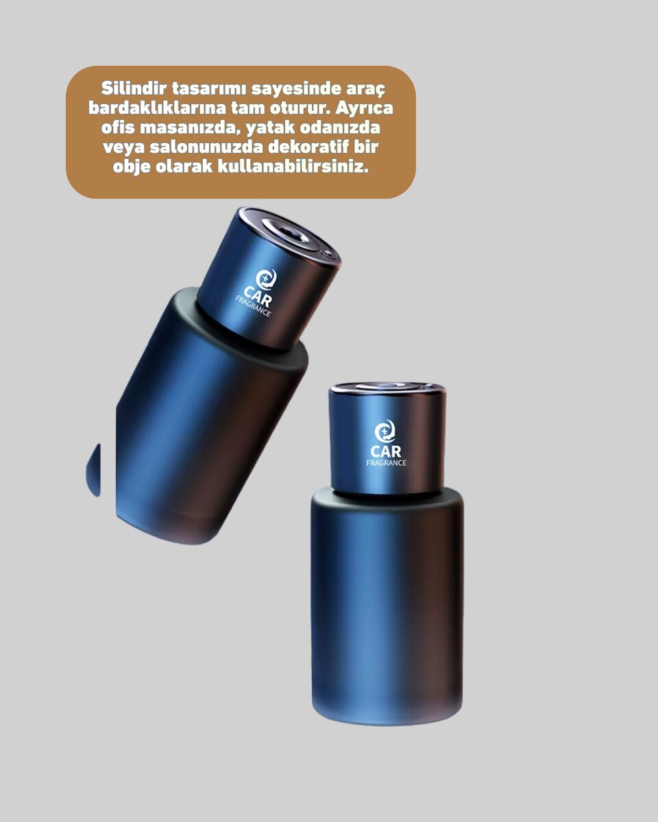 Esanslı Şarjlı Oto Koku Cihazı Bardaklık Uyumlu