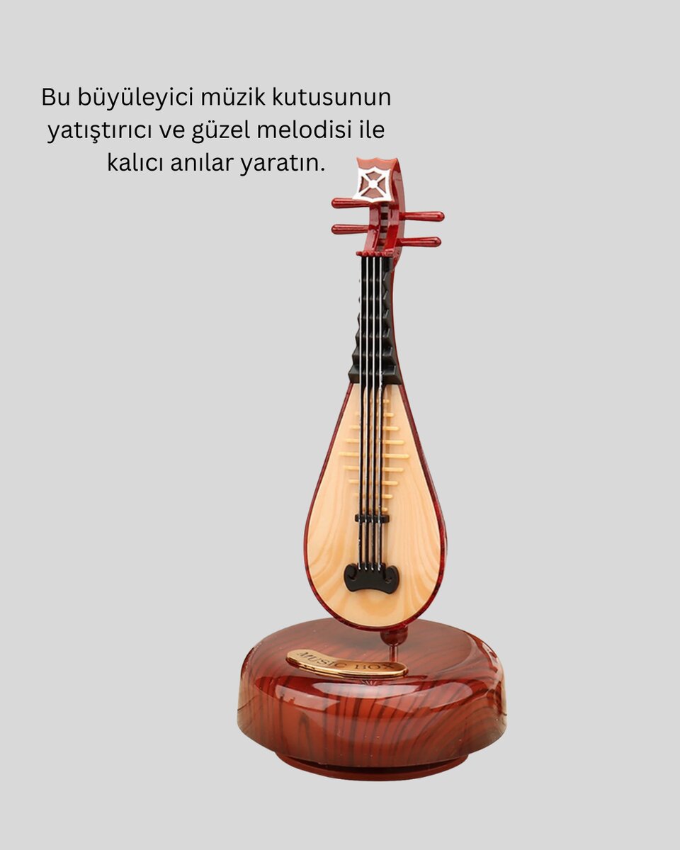 Klasik Ud Figürlü Melodili Müzik Kutusu Şık Hediyelik