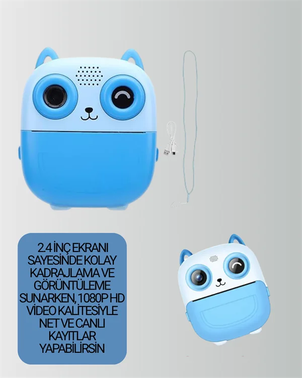 2.4” Ekranlı Mini Kamera – 1080p Kayıt + Mürekkepsiz Yazdırma 2.4” Ekranlı Mini Kamera – 1080p Kayıt + Mürekkepsiz Yazdırma