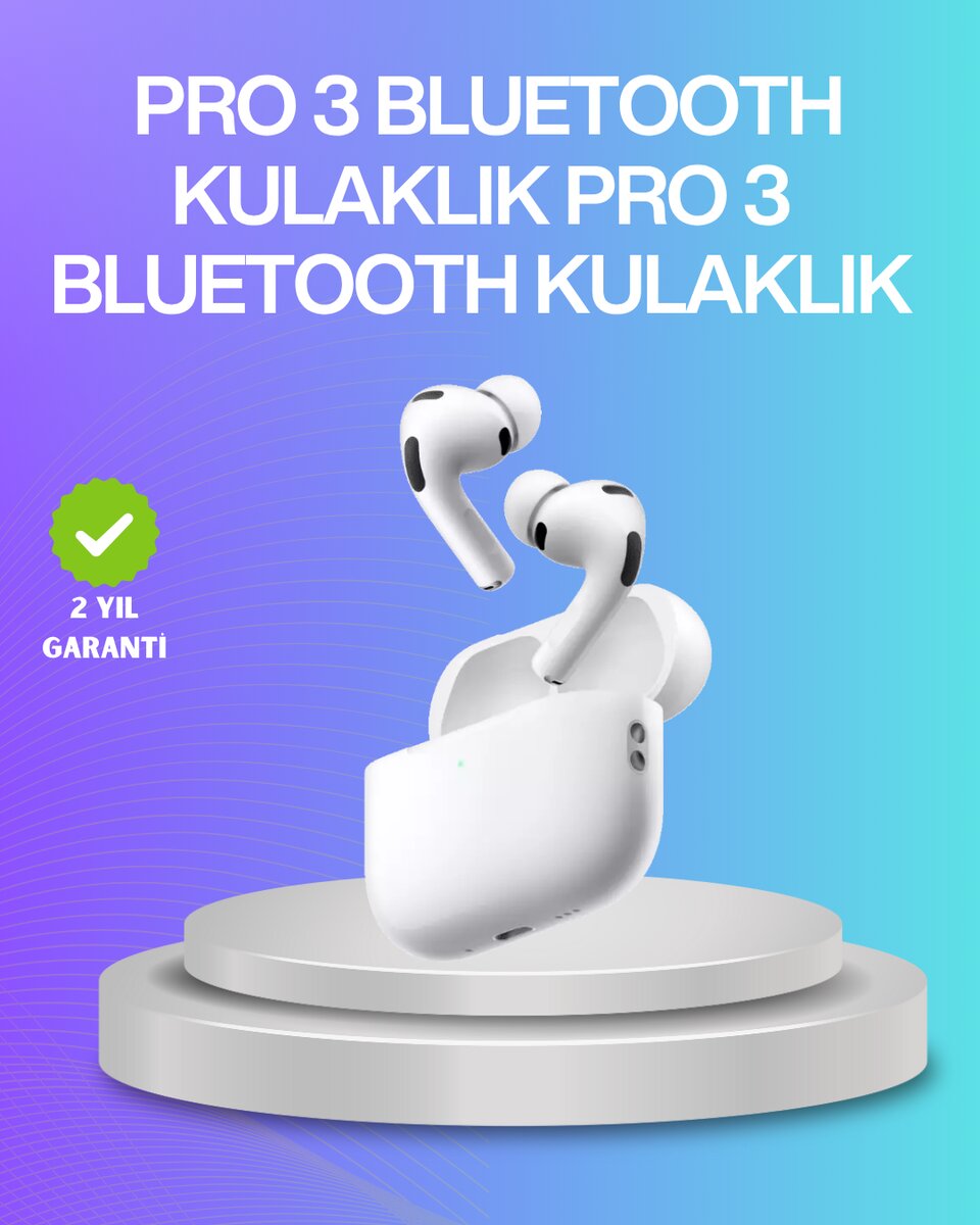 Aktif Gürültü Engelleyici Kablosuz Bluetooth Kulaklık – Şarj Kutulu, Uzun Ömürlü