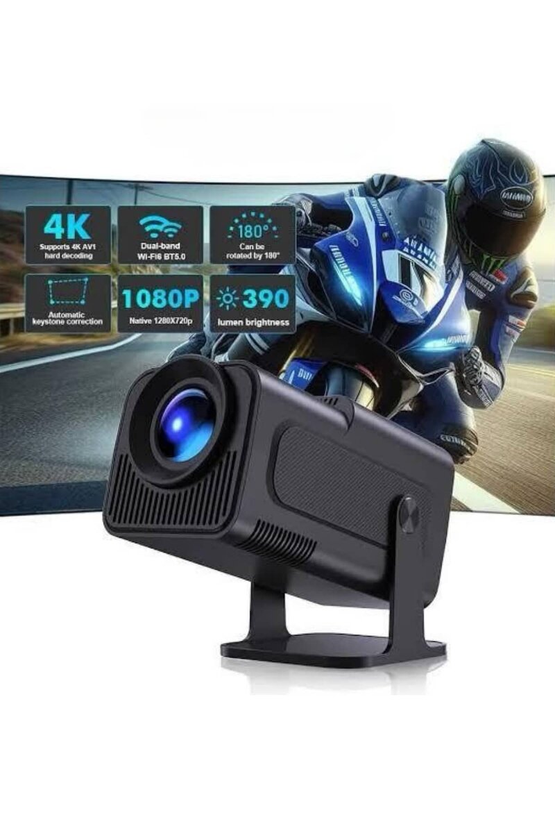 Android Projeksiyon Siyah Taşınabilir Sinema Projektörü 4k 1080p Ev Sineması Bluetooth Android Projeksiyon Siyah Taşınabilir Sinema Projektörü 4k 1080p Ev Sineması Bluetooth