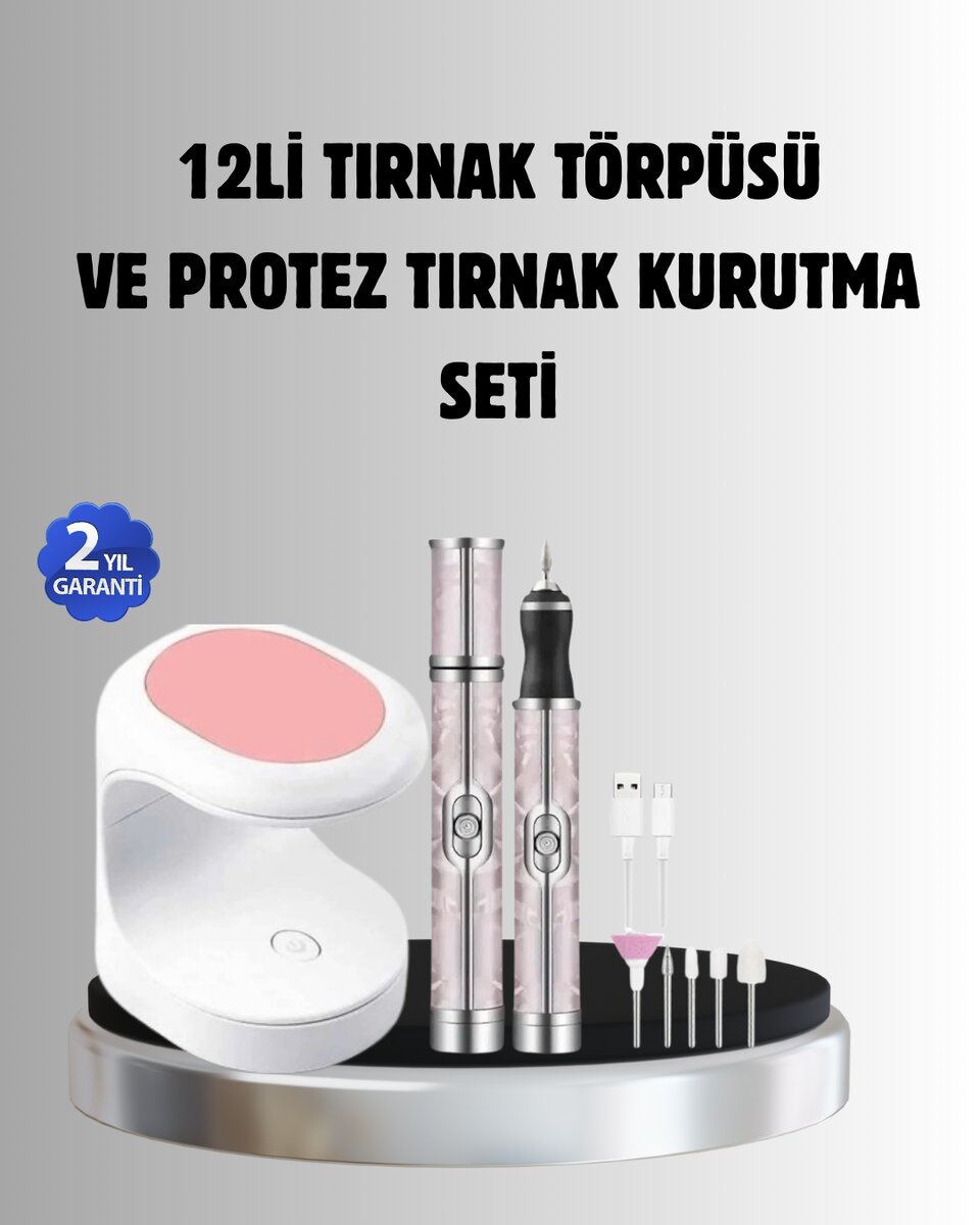 Tırnak Matkabı ve LED Oje Kurutucu 2’li Profesyonel Bakım Seti Tırnak Matkabı ve LED Oje Kurutucu 2’li Profesyonel Bakım Seti