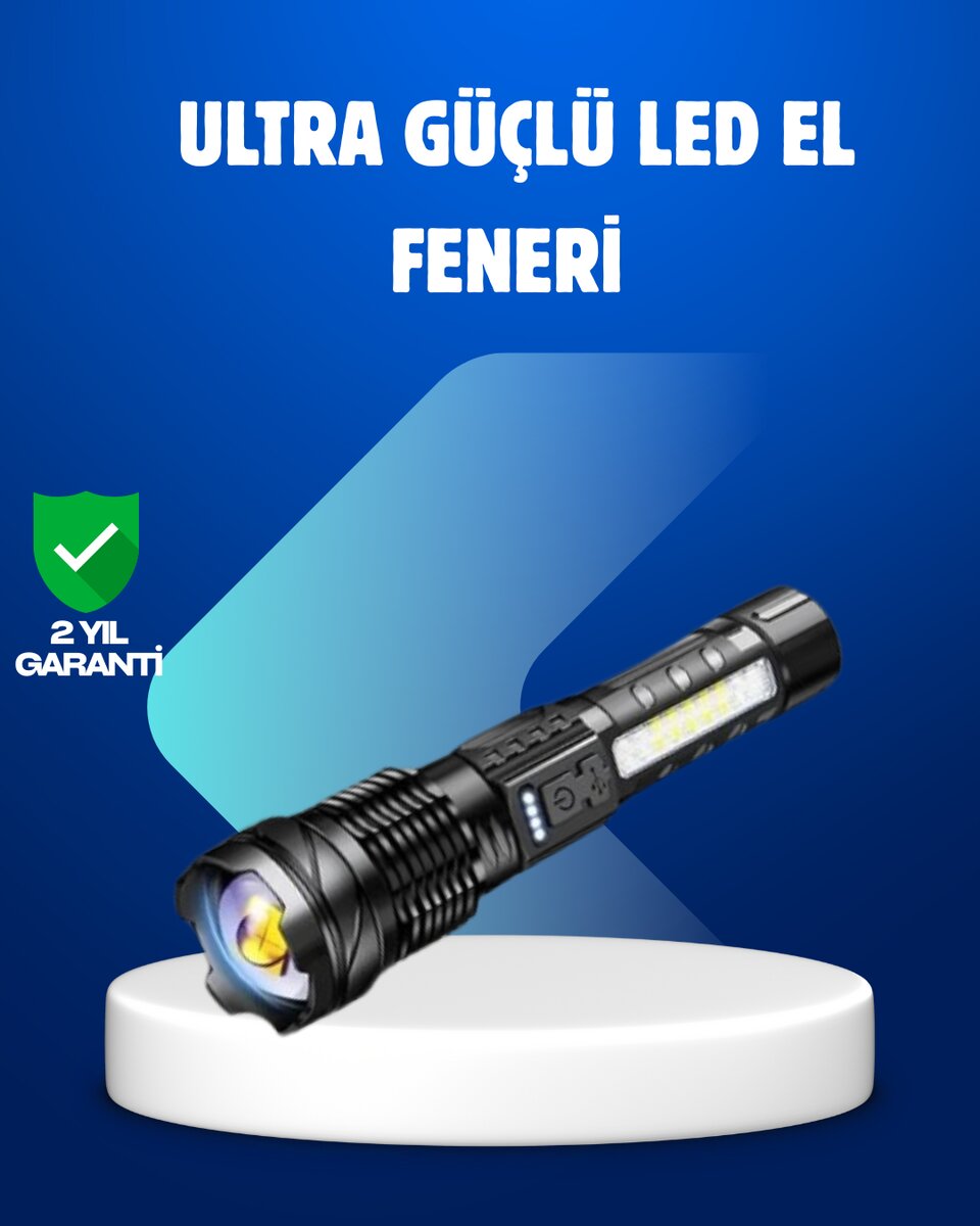 Güçlü LED El Feneri Şarj Edilebilir Çok Modlu Güçlü LED El Feneri Şarj Edilebilir Çok Modlu
