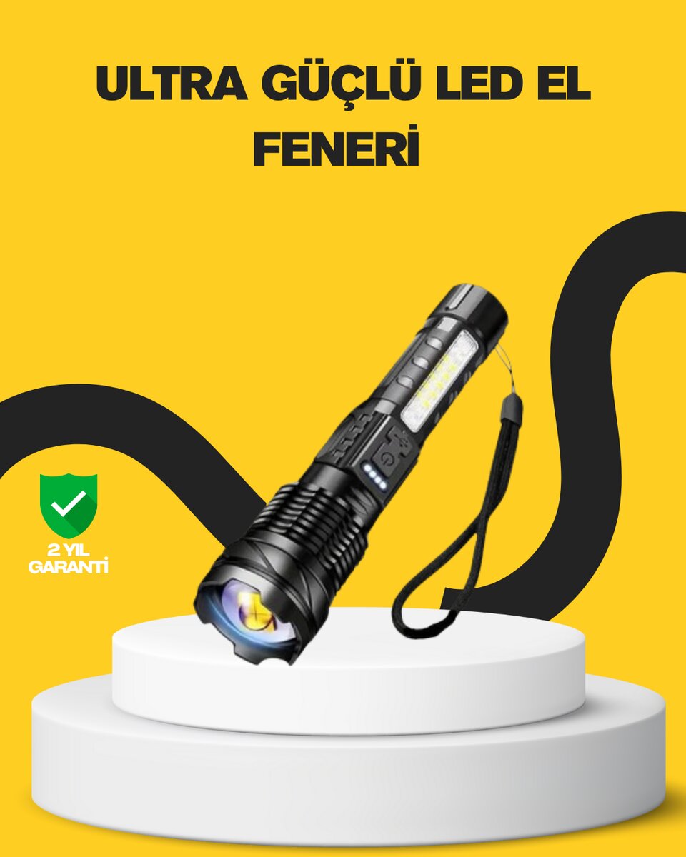 Güçlü LED El Feneri Şarj Edilebilir Çok Modlu Güçlü LED El Feneri Şarj Edilebilir Çok Modlu