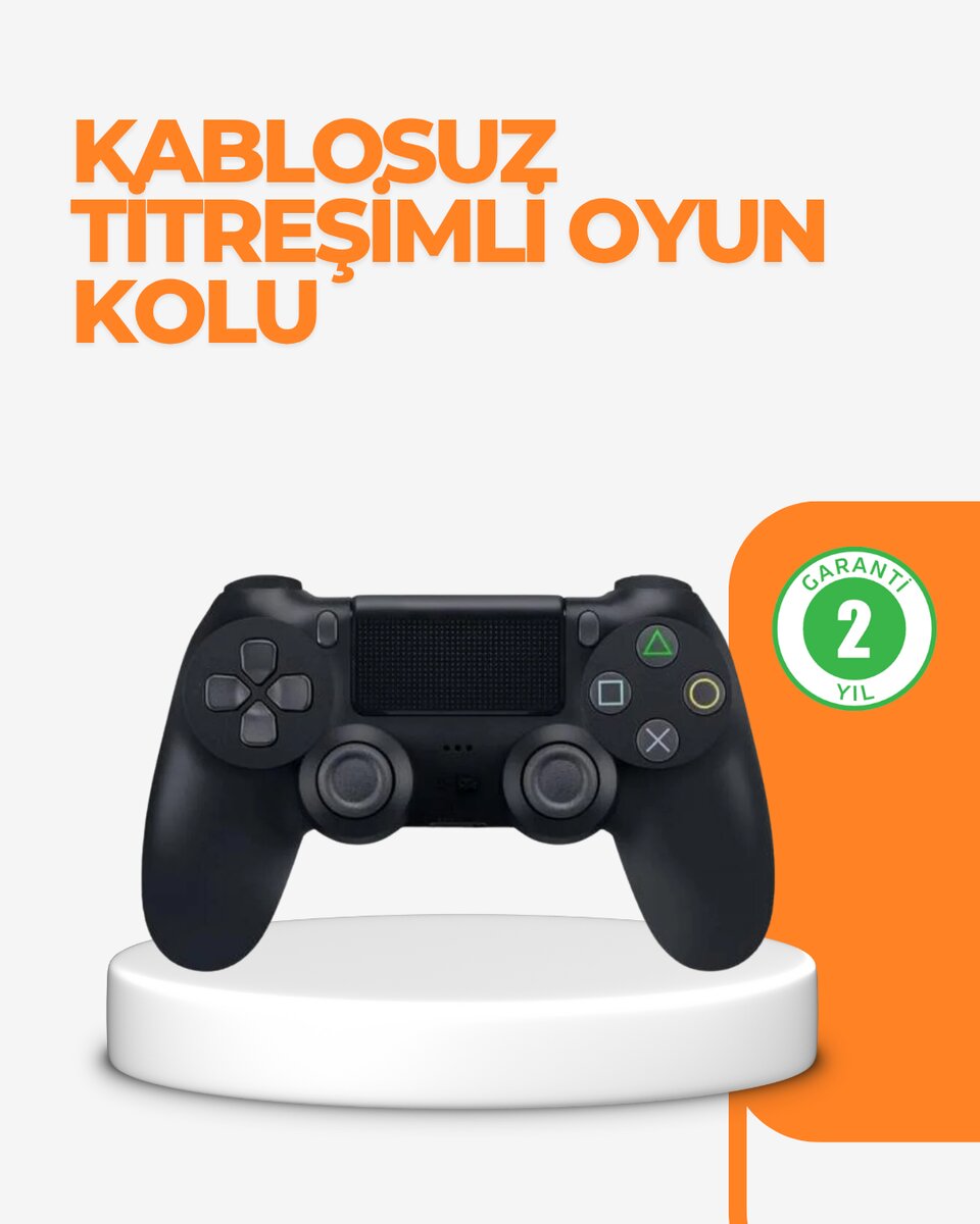 PS4 Uyumlu Kablosuz Oyun Kolu – Titreşimli, Şarjlı ve Ergonomik PS4 Uyumlu Kablosuz Oyun Kolu – Titreşimli, Şarjlı ve Ergonomik