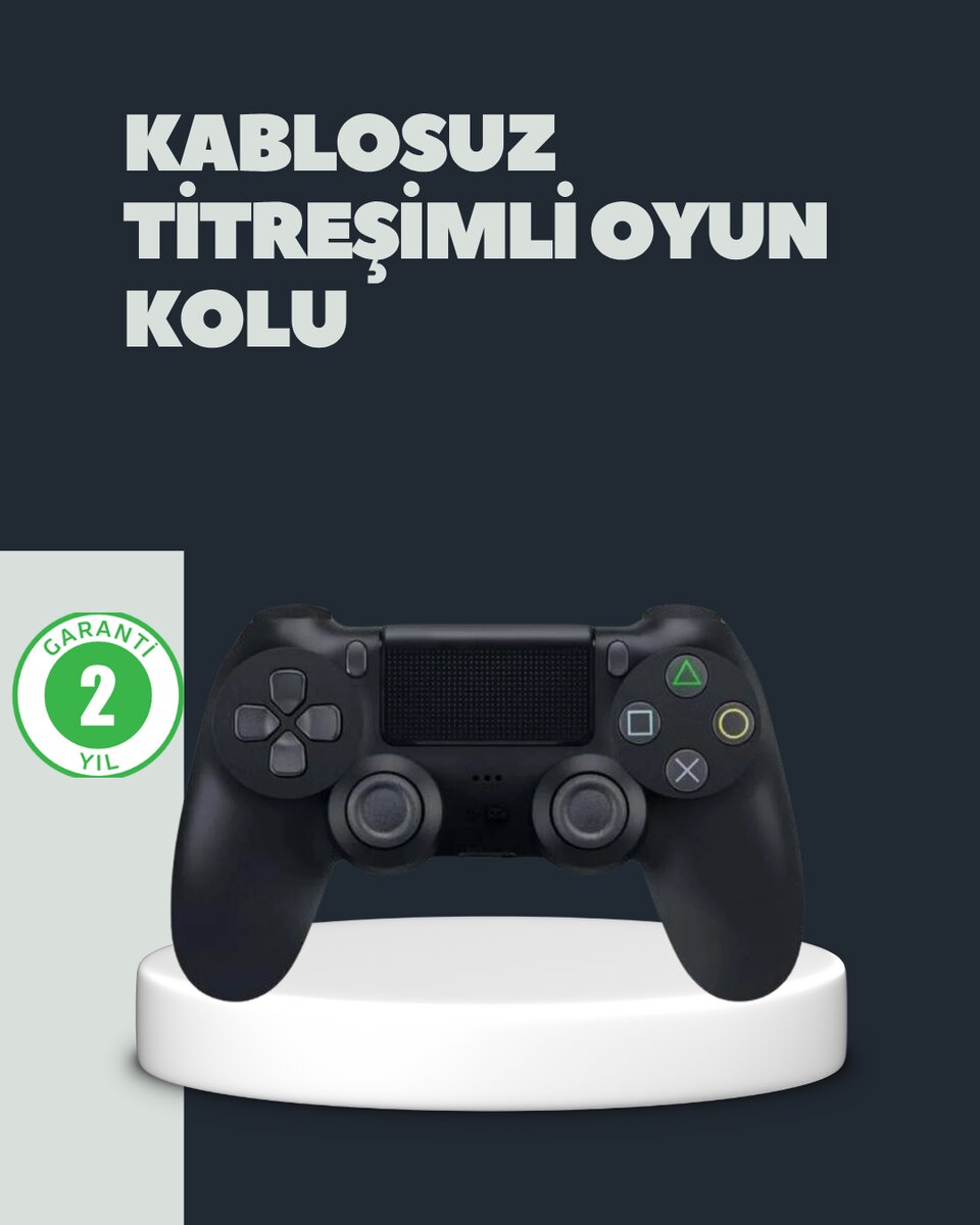 Kablosuz Titreşimli Oyun Kolu – PS4 Uyumlu Ergonomik Tasarım ve Uzun Pil Ömrü Kablosuz Titreşimli Oyun Kolu – PS4 Uyumlu Ergonomik Tasarım ve Uzun Pil Ömrü