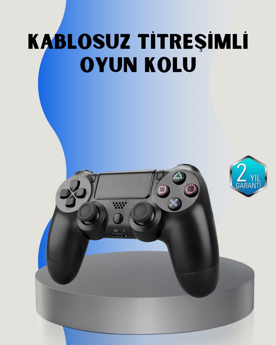 PS4 Uyumlu Kablosuz Oyun Kolu – Gerçekçi Titreşimli Geri Bildirim PS4 Uyumlu Kablosuz Oyun Kolu – Gerçekçi Titreşimli Geri Bildirim
