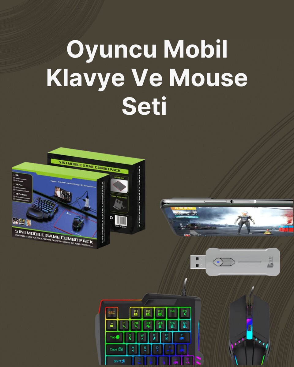 Kablosuz Mobil Oyun Kiti – 5 Parça Tam Set Kablosuz Mobil Oyun Kiti – 5 Parça Tam Set