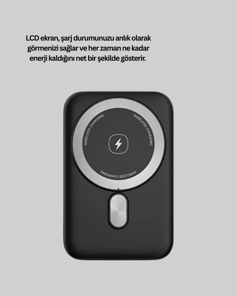 22.5W Hızlı Şarj Destekli Manyetik Powerbank Kompakt Tasarım