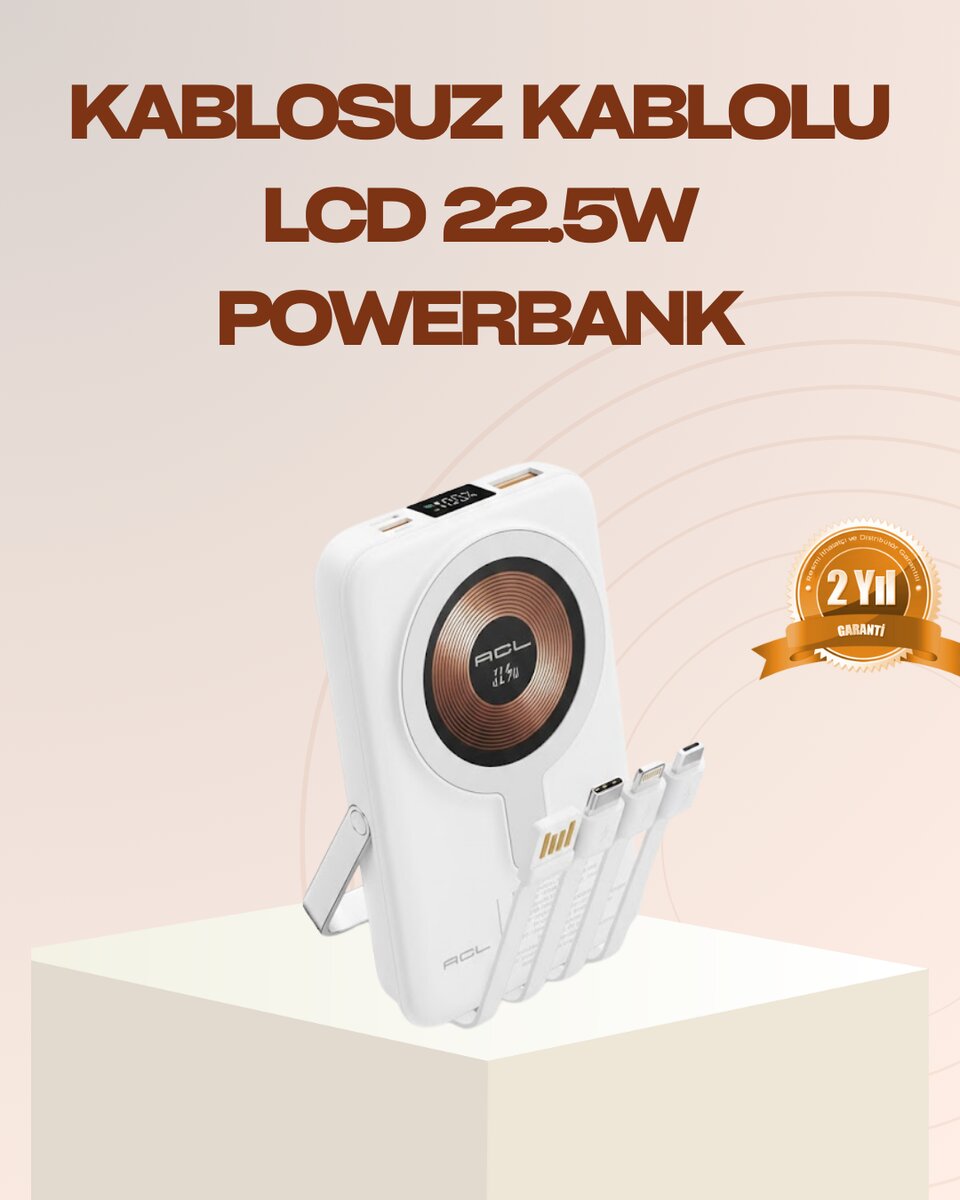 Manyetik Kablosuz Powerbank 22.5W Hızlı Şarj LCD Ekranlı Manyetik Kablosuz Powerbank 22.5W Hızlı Şarj LCD Ekranlı