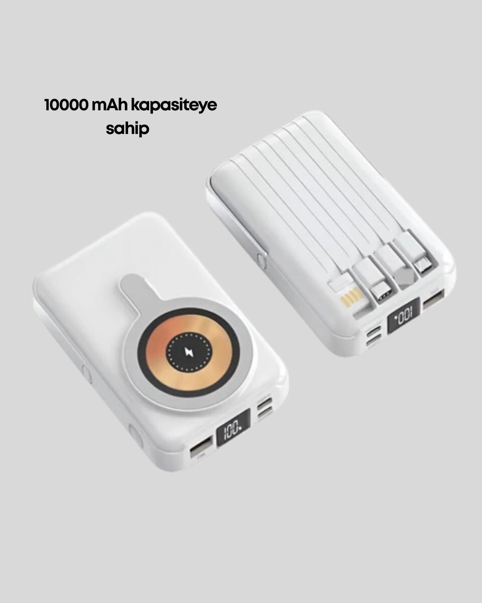 Kablosuz ve Kablolu Şarj Destekli Taşınabilir Powerbank Kablosuz ve Kablolu Şarj Destekli Taşınabilir Powerbank