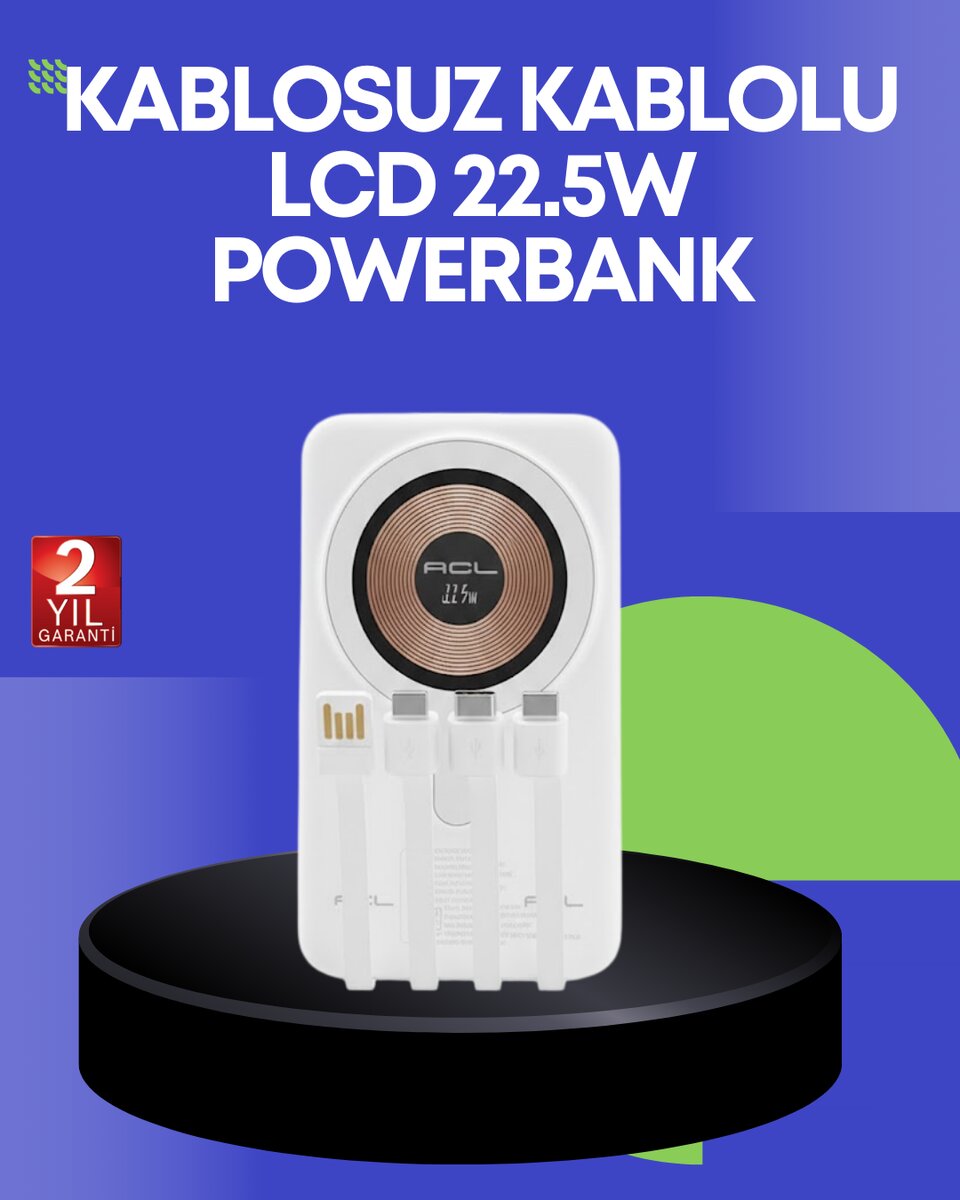 Çoklu Kablo Çıkışlı Taşınabilir Powerbank Kompakt Tasarım Çoklu Kablo Çıkışlı Taşınabilir Powerbank Kompakt Tasarım