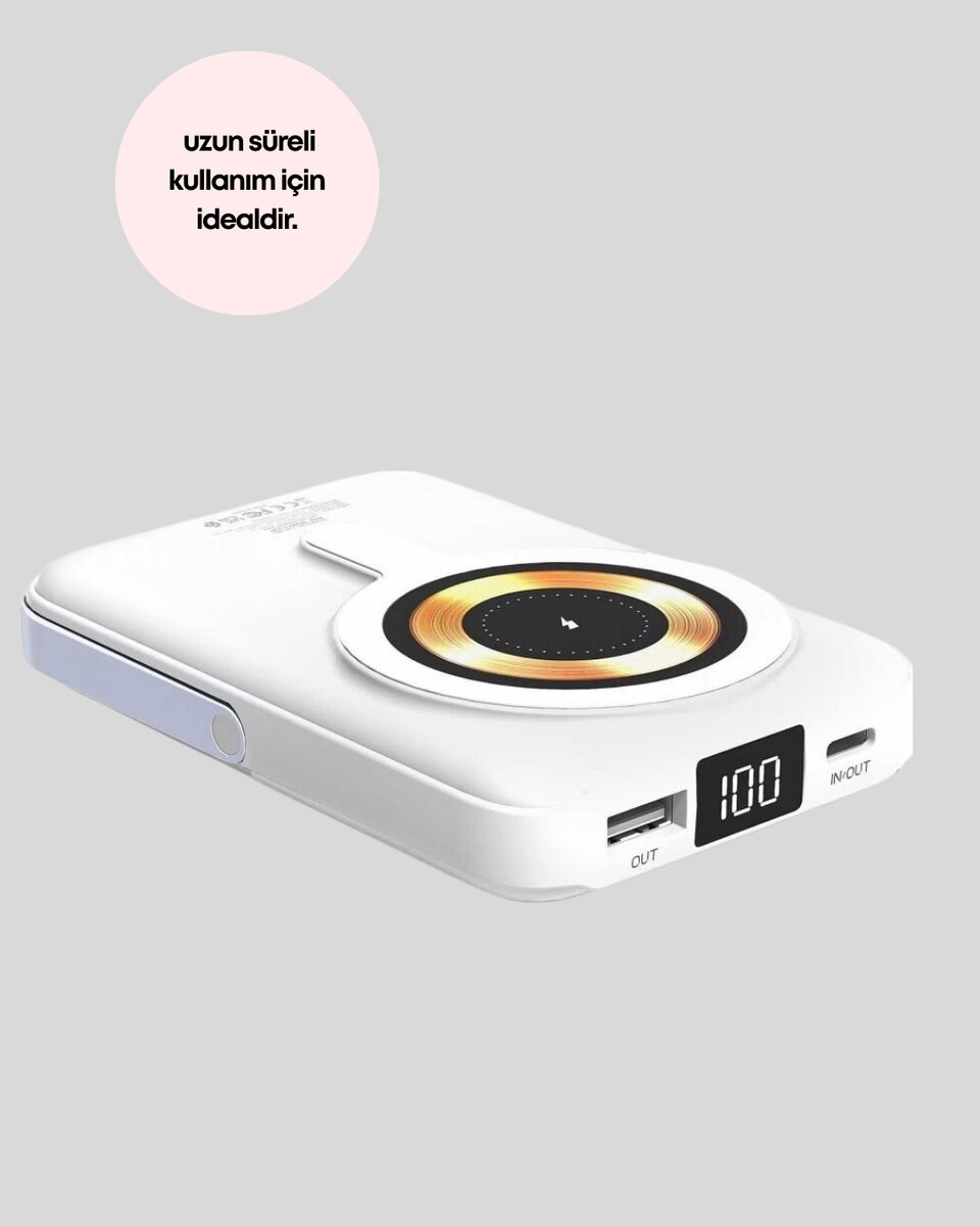 Manyetik Kablosuz Powerbank 22.5W Hızlı Şarj LCD Ekranlı Manyetik Kablosuz Powerbank 22.5W Hızlı Şarj LCD Ekranlı