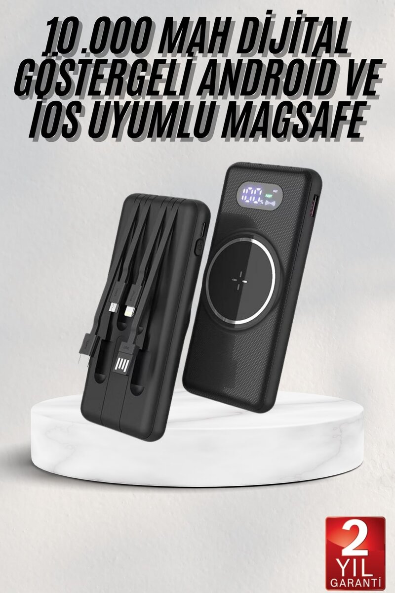 Wireless Powerbank 10000 Mah LED Ekranlı Dahili Kablolu Hızlı Şarj Wireless Powerbank 10000 Mah LED Ekranlı Dahili Kablolu Hızlı Şarj