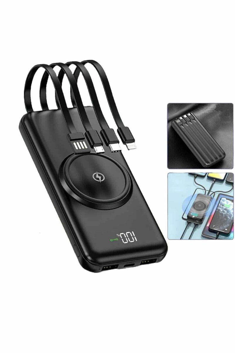 Wireless Powerbank 10000 Mah LED Ekranlı Dahili Kablolu Hızlı Şarj Wireless Powerbank 10000 Mah LED Ekranlı Dahili Kablolu Hızlı Şarj