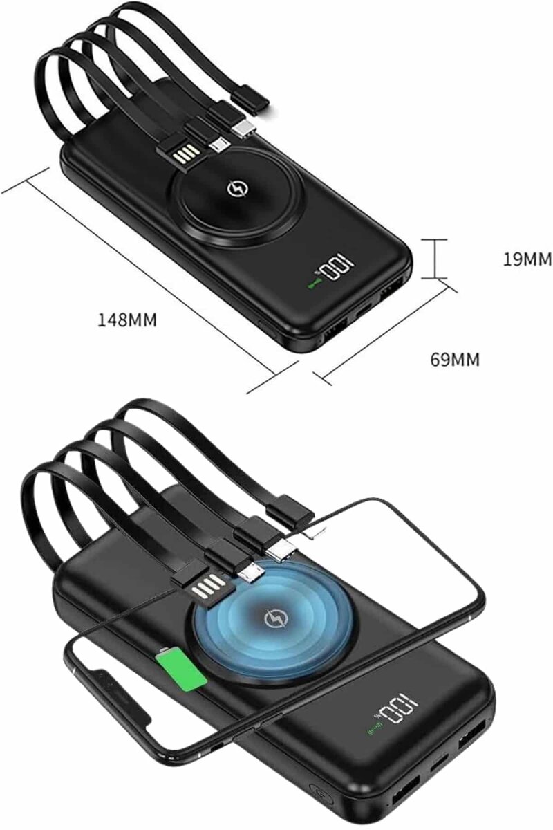 Wireless Powerbank 10000 Mah LED Ekranlı Dahili Kablolu Hızlı Şarj Wireless Powerbank 10000 Mah LED Ekranlı Dahili Kablolu Hızlı Şarj