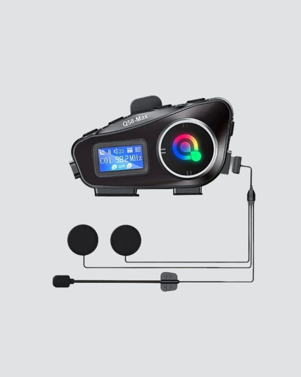 LCD Ekranlı Bluetooth Kask Kulaklığı FM Radyo ve SD Kart Girişli