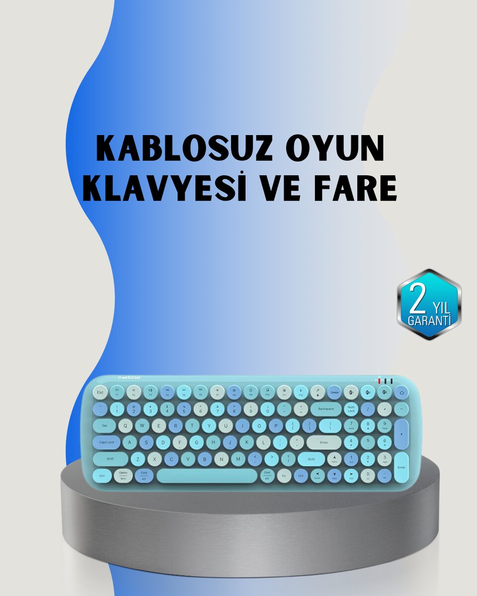 Retro Tarz Kablosuz Klavye Mouse Seti – 104 Tuşlu, Ergonomik Tasarım Retro Tarz Kablosuz Klavye Mouse Seti – 104 Tuşlu, Ergonomik Tasarım