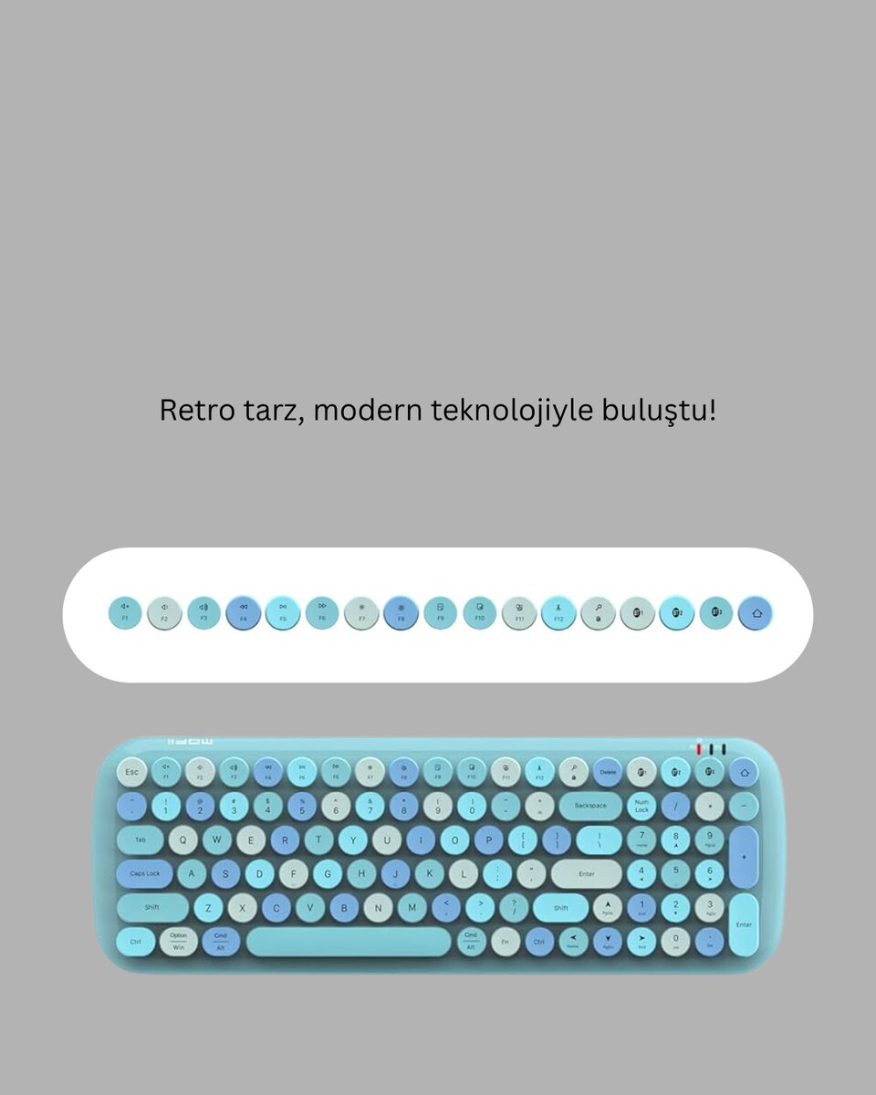 Retro Tarz Kablosuz Klavye Mouse Seti – 104 Tuşlu, Ergonomik Tasarım Retro Tarz Kablosuz Klavye Mouse Seti – 104 Tuşlu, Ergonomik Tasarım