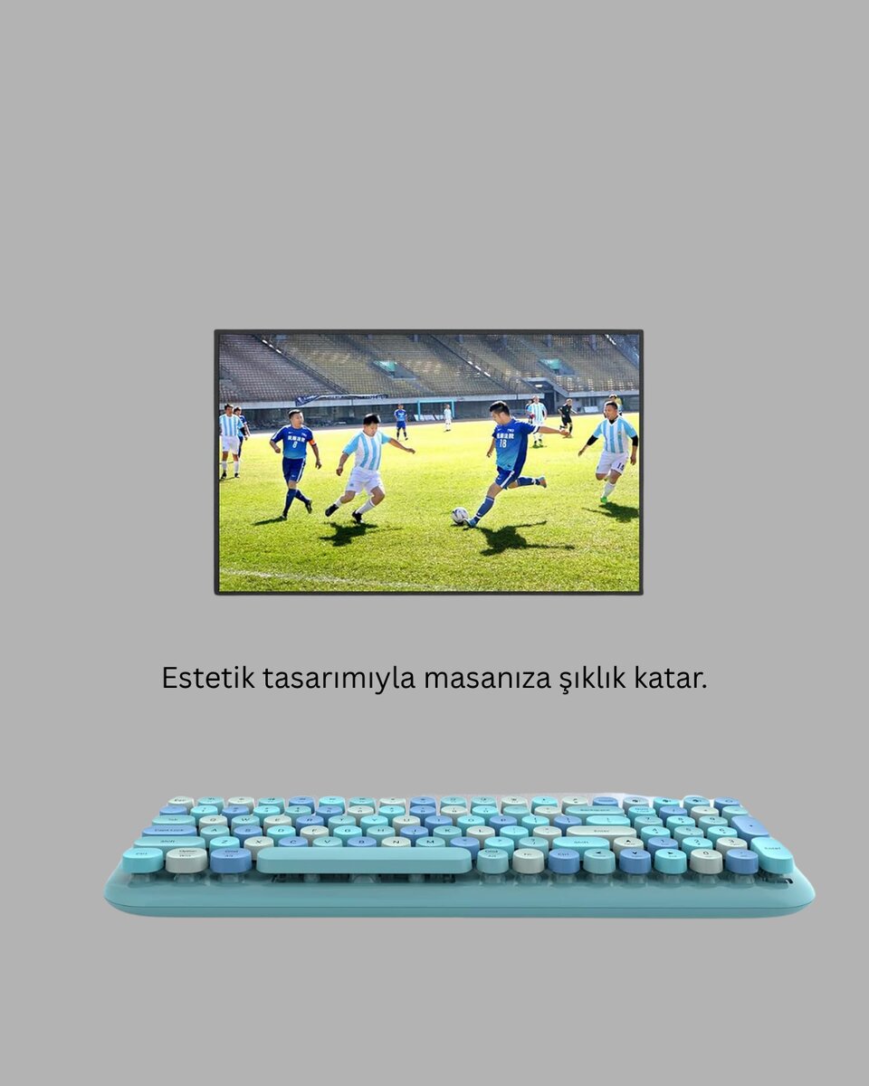 Kablosuz Klavye ve Mouse Seti – Sessiz Tuş, Retro Tasarım Kablosuz Klavye ve Mouse Seti – Sessiz Tuş, Retro Tasarım