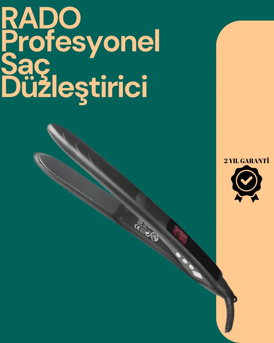Isı Ayarlı Profesyonel Saç Düzleştirici – Titanyum Seramik Plaka Isı Ayarlı Profesyonel Saç Düzleştirici – Titanyum Seramik Plaka