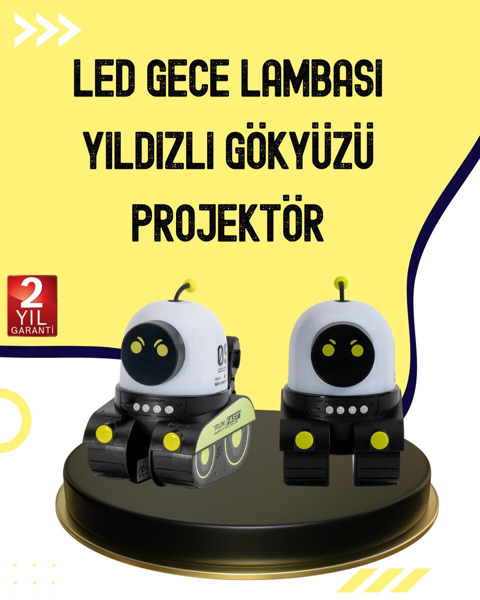 Otomatik Döner Slaytlı Üç Parlaklık Ayarlı Projektör Lamba Otomatik Döner Slaytlı Üç Parlaklık Ayarlı Projektör Lamba