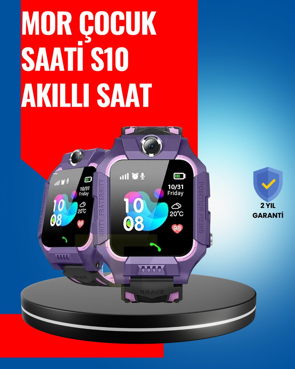 S10 Mor Akıllı Çocuk Saati Geçmiş Konum ve Acil Durum Uyarılı S10 Mor Akıllı Çocuk Saati Geçmiş Konum ve Acil Durum Uyarılı