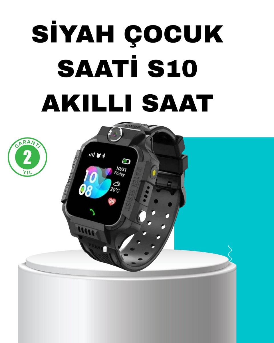 S10 Siyah Akıllı Çocuk Saati Konum Takip ve Güvenlik Özellikli S10 Siyah Akıllı Çocuk Saati Konum Takip ve Güvenlik Özellikli