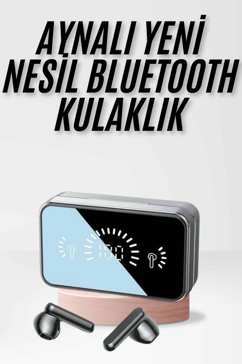 Yeni Nesil Kablosuz Kulaklık Aynalı Powerbank Özellikli Bluetooth Bağlantılı Dijital Göstergeli Yeni Nesil Kablosuz Kulaklık Aynalı Powerbank Özellikli Bluetooth Bağlantılı Dijital Göstergeli