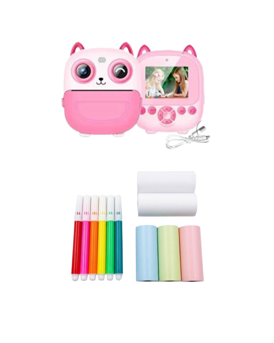 Çocuklar İçin Baskılı Mini Kamera 6 Kalem 5 Kağıt Rulosu Hediyeli Eğlenceli Fotoğraf Makinesi Çocuklar İçin Baskılı Mini Kamera 6 Kalem 5 Kağıt Rulosu Hediyeli Eğlenceli Fotoğraf Makinesi