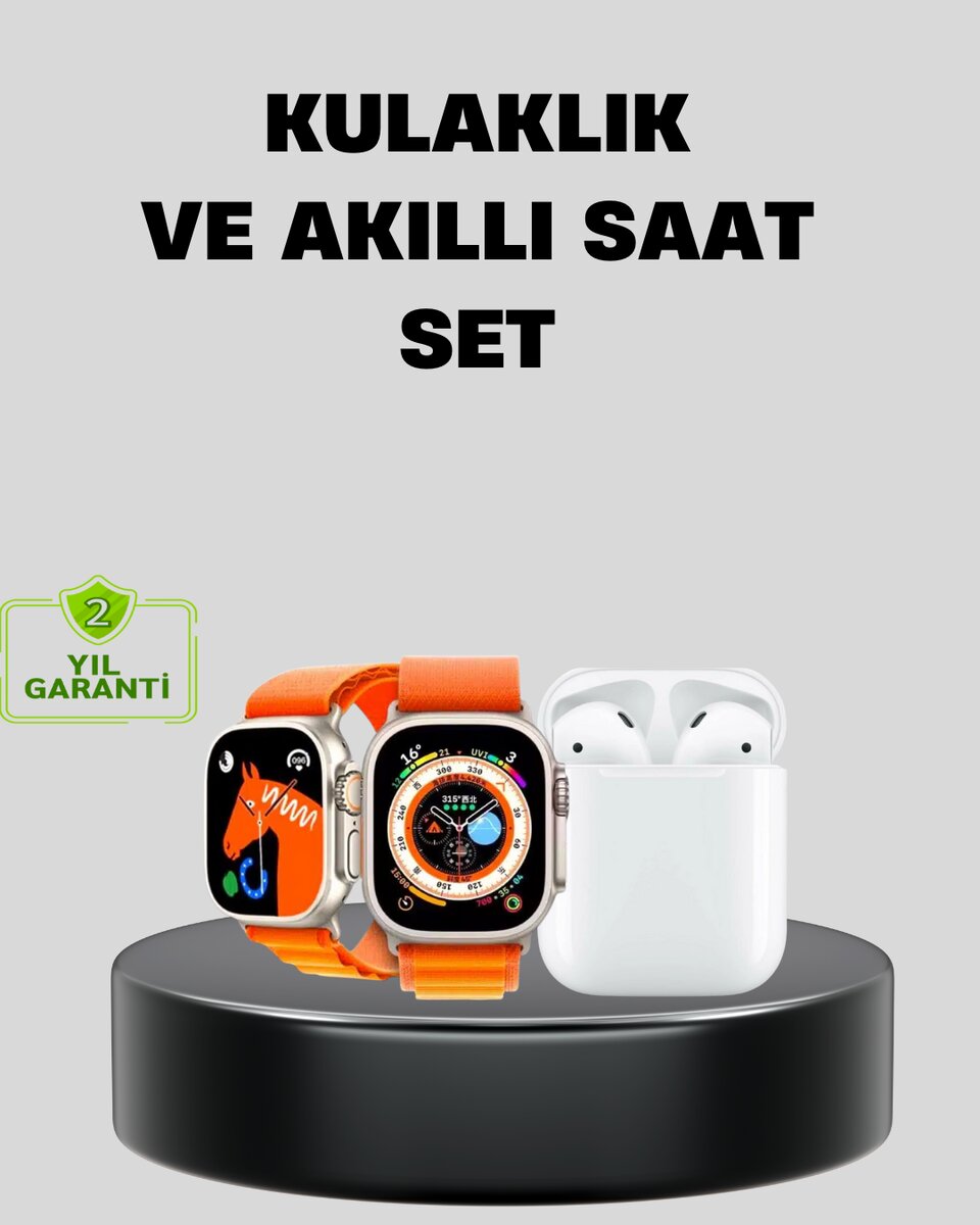 S8 Ultra Akıllı Saat ve Bluetooth Kablosuz Kulaklık 2’li Set S8 Ultra Akıllı Saat ve Bluetooth Kablosuz Kulaklık 2’li Set