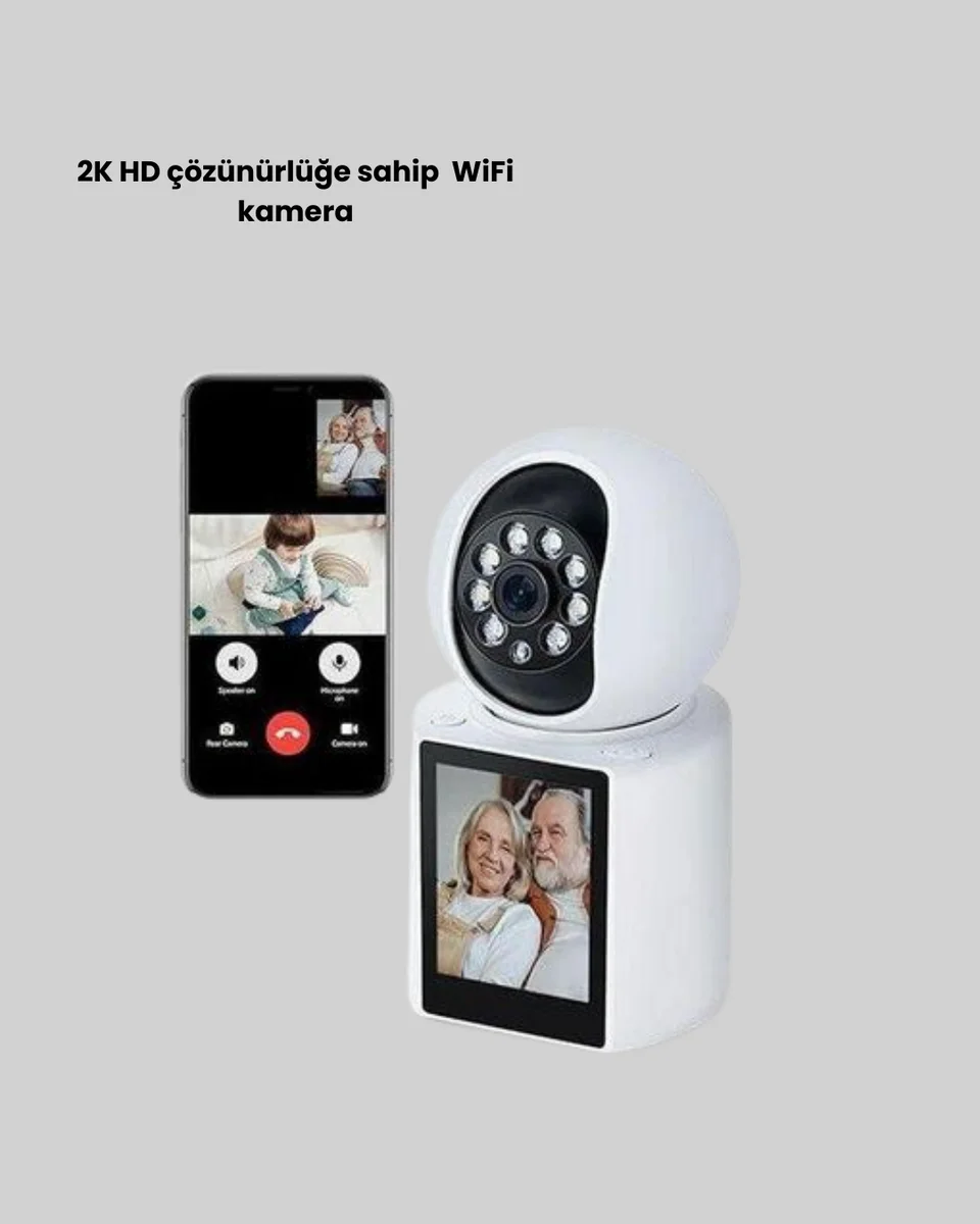 WiFi İç Mekan Kamera 2K Gece Görüşlü Çift Yönlü Görüntü Konuşma Destekli WiFi İç Mekan Kamera 2K Gece Görüşlü Çift Yönlü Görüntü Konuşma Destekli