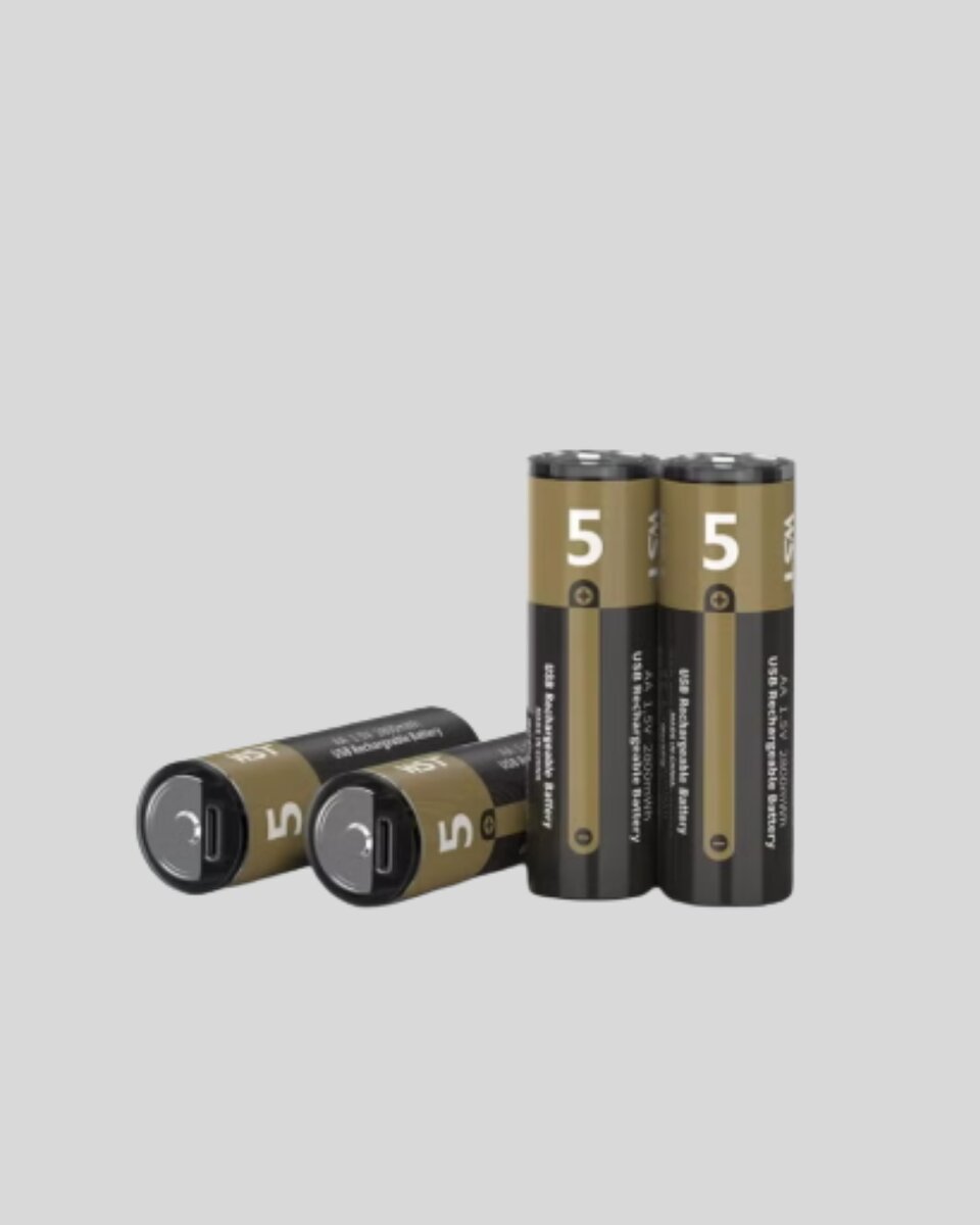 USB Type-C Girişli Şarjlı AA Lityum Pil | 1.5V Sabit Çıkış | 3200mWh (2'li Paket) USB Type-C Girişli Şarjlı AA Lityum Pil | 1.5V Sabit Çıkış | 3200mWh (2'li Paket)