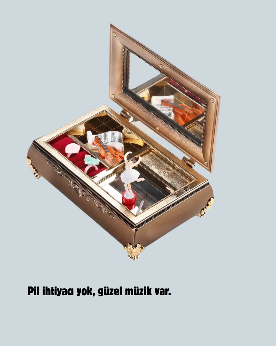Müzikli Balerin Figürlü Takı Kutusu Piyano Desenli Dekoratif Müzikli Balerin Figürlü Takı Kutusu Piyano Desenli Dekoratif