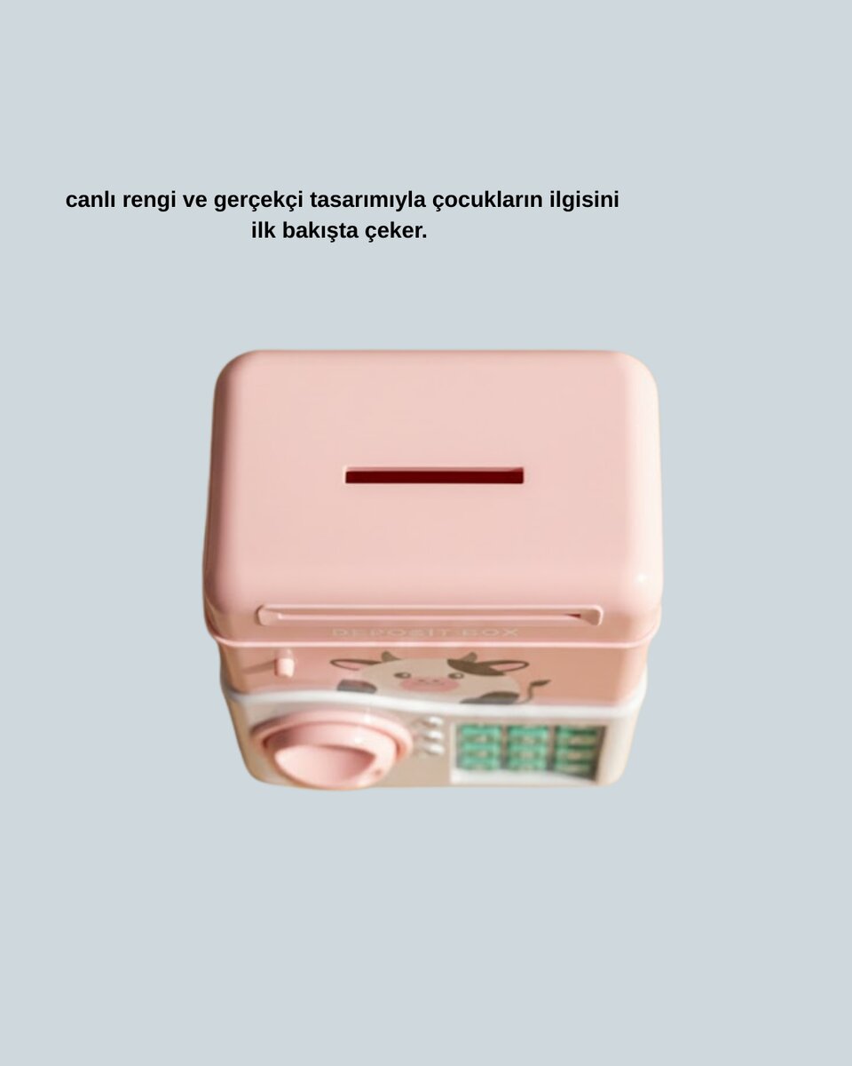 Pembe ATM Kasa Görünümlü Elektronik Şifreli Çocuk Kumbarası Pembe ATM Kasa Görünümlü Elektronik Şifreli Çocuk Kumbarası