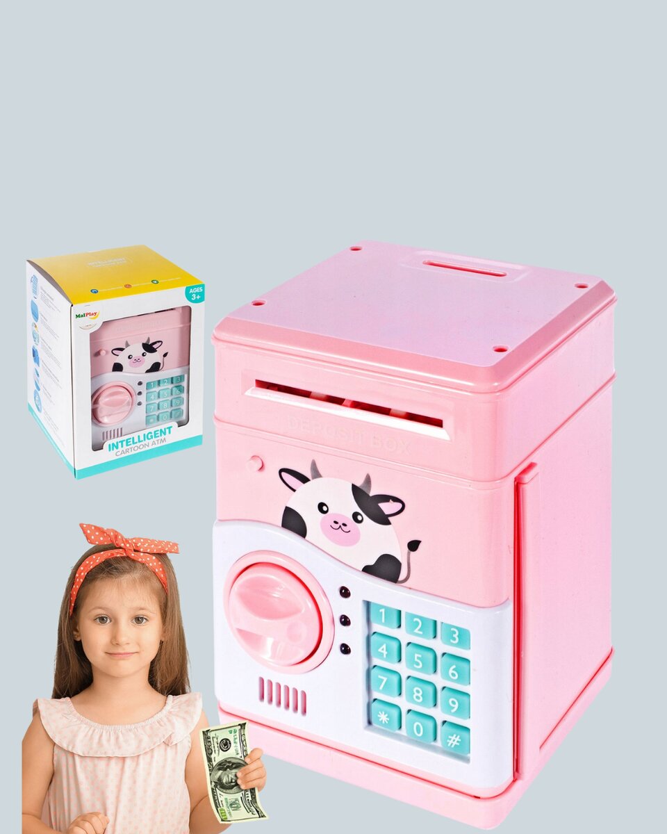 Çocuklar İçin Pembe ATM Görünümlü Elektronik Kumbara Çocuklar İçin Pembe ATM Görünümlü Elektronik Kumbara