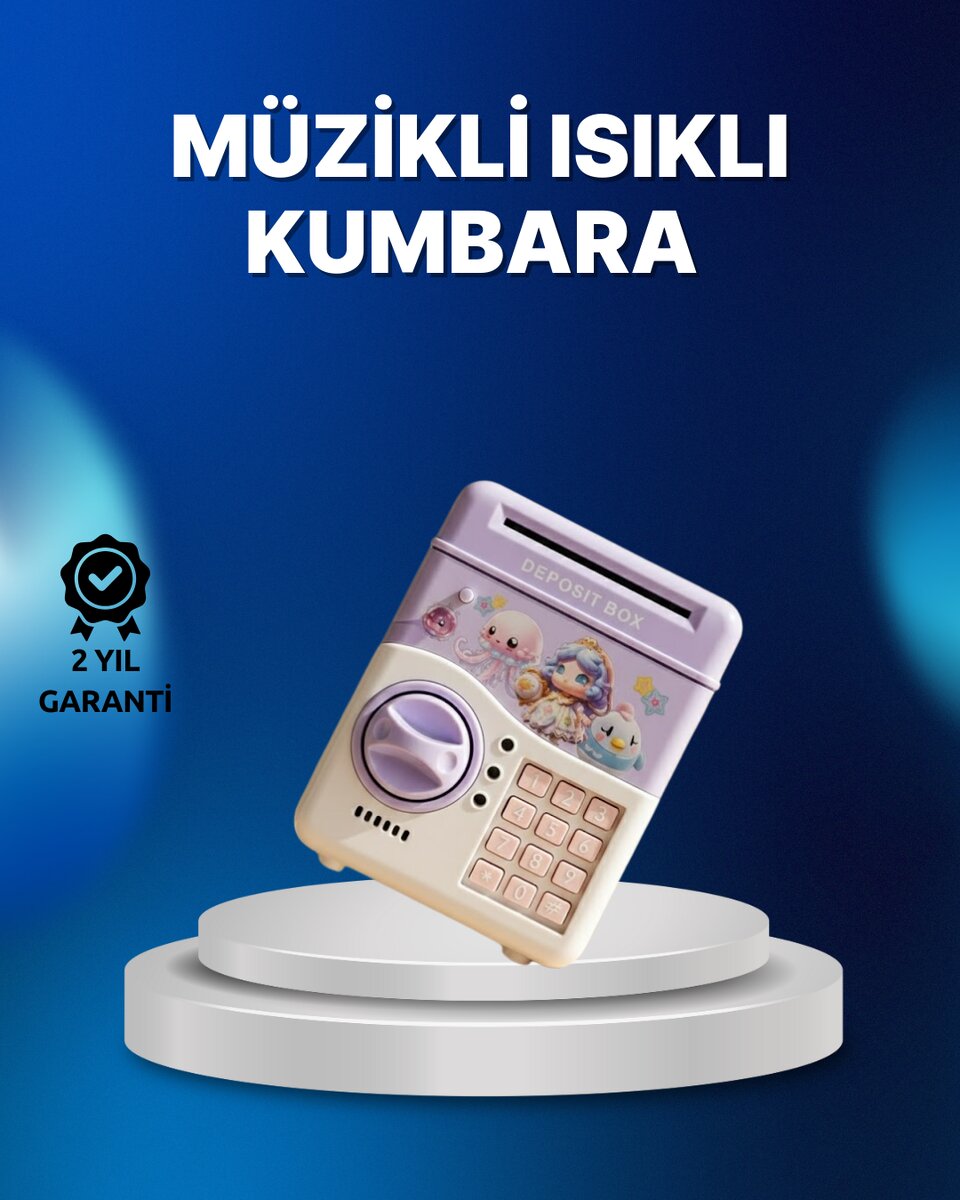 Mor Otomatik Para Girişli Elektronik Şifreli Kumbara Mor Otomatik Para Girişli Elektronik Şifreli Kumbara