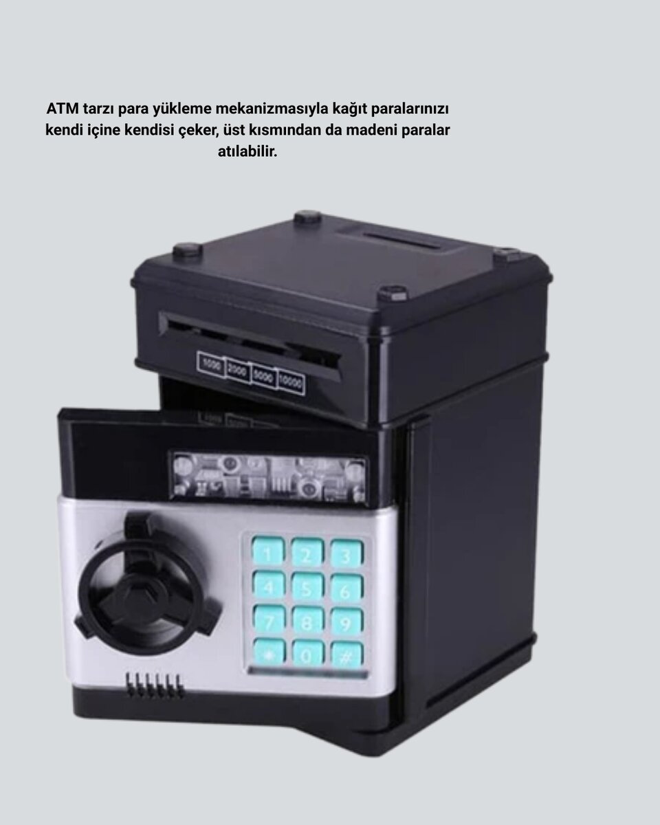 Şifreli ATM Kasa Görünümlü Para Biriktirme Kumbarası Şifreli ATM Kasa Görünümlü Para Biriktirme Kumbarası