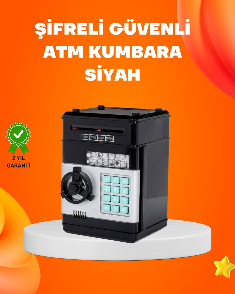 Otomatik Para Çeken Şifreli ATM Tasarımlı Kumbara Otomatik Para Çeken Şifreli ATM Tasarımlı Kumbara